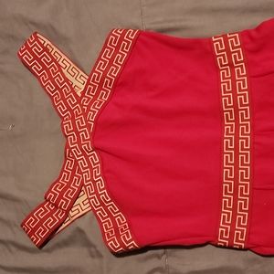 NWOT Beautiful Red Palazzo Jumpsuit